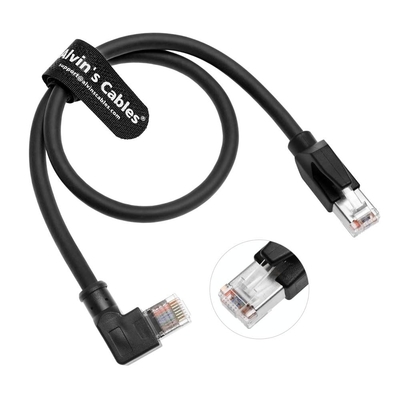 Alvin's Cables Profinet CAT6A Shielded Ethernet Cable Right Angle High Flex Gold Plated 30cm for PLC Robotics Motion Control
