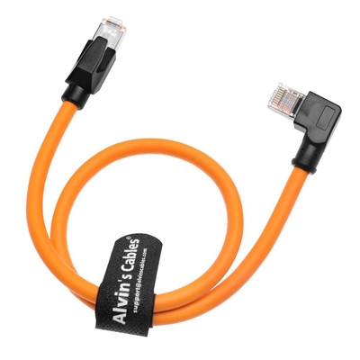 Alvin's Cables CAT6A SF UTP Right Angle RJ45 10m Orange PLC Cable