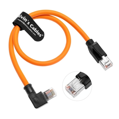 Alvin's Cables CAT6A SF UTP Right Angle RJ45 10m Orange PLC Cable
