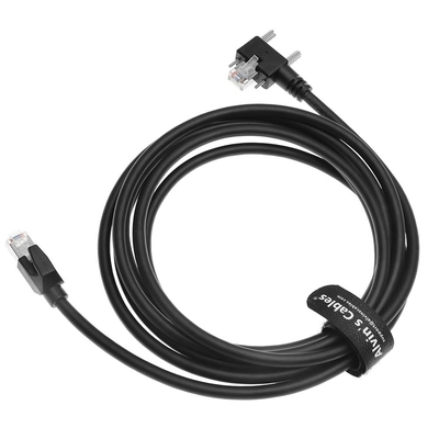 Alvin's GigE Vision Cable CAT6a Shielded 3.3ft Left Angle Vertical RJ45 Screw Lock