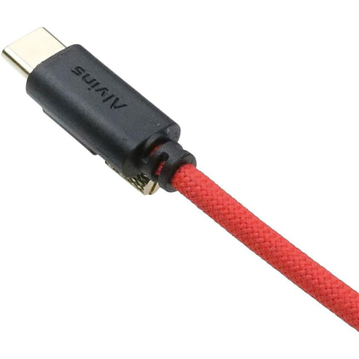 Alvin's Red Locking USB C Cable for Blackmagic 4K G2 3.3ft 10Gbps