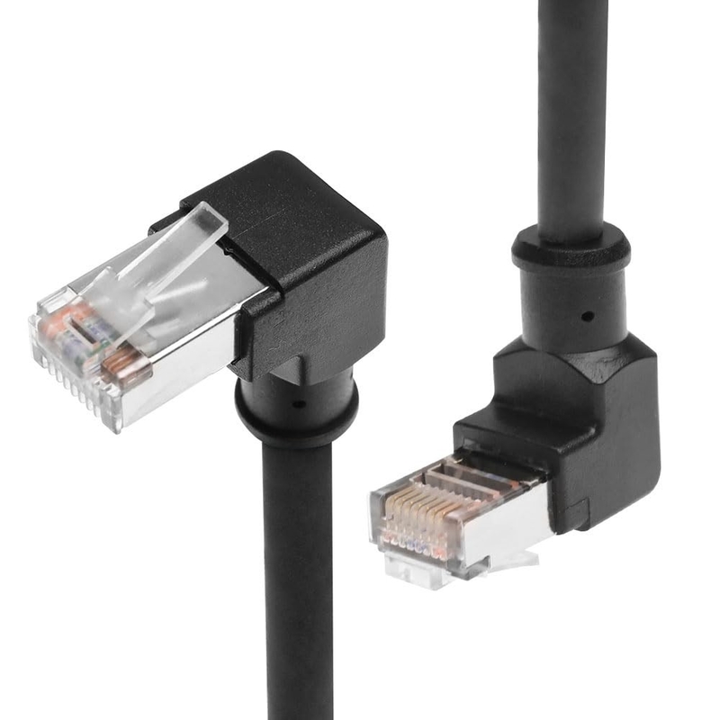 Alvin's Cables Cat6 Shielded RJ45 Cable 16.4ft Down Angle for PLC Robotics